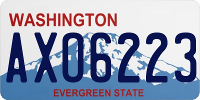 WA license plate AXO6223