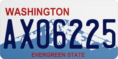 WA license plate AXO6225