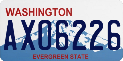 WA license plate AXO6226