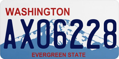 WA license plate AXO6228