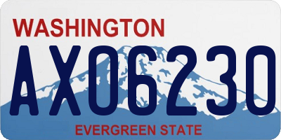 WA license plate AXO6230