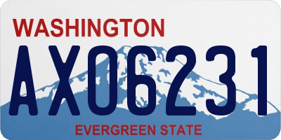 WA license plate AXO6231