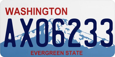 WA license plate AXO6233
