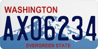 WA license plate AXO6234
