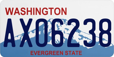 WA license plate AXO6238