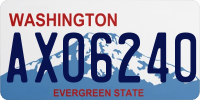 WA license plate AXO6240