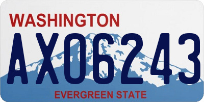 WA license plate AXO6243