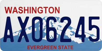 WA license plate AXO6245