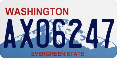 WA license plate AXO6247
