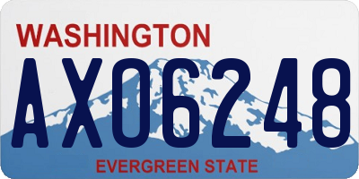 WA license plate AXO6248