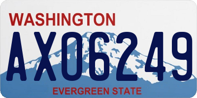 WA license plate AXO6249