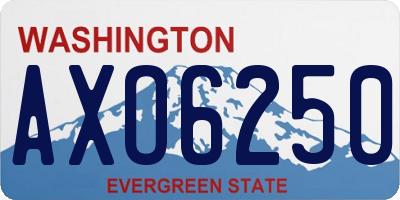 WA license plate AXO6250