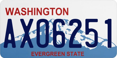 WA license plate AXO6251