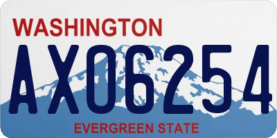 WA license plate AXO6254