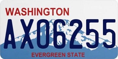 WA license plate AXO6255