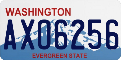 WA license plate AXO6256