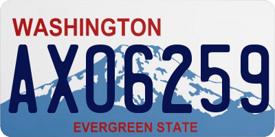WA license plate AXO6259