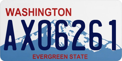 WA license plate AXO6261