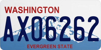 WA license plate AXO6262