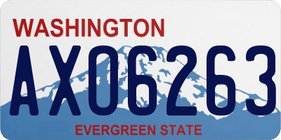 WA license plate AXO6263