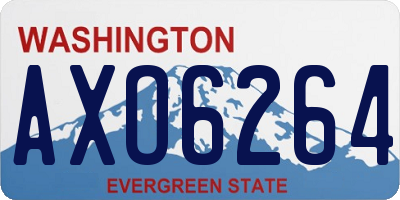 WA license plate AXO6264