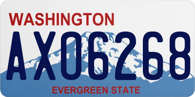 WA license plate AXO6268