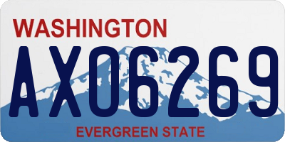 WA license plate AXO6269