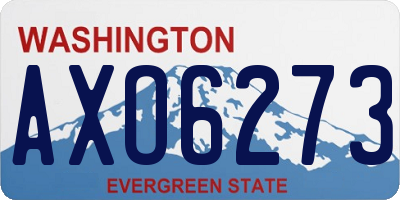 WA license plate AXO6273