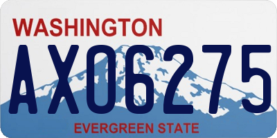 WA license plate AXO6275