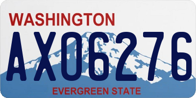 WA license plate AXO6276