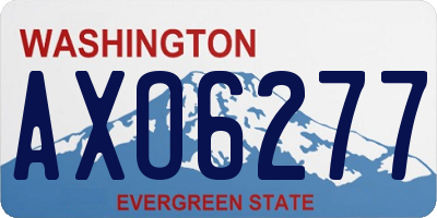 WA license plate AXO6277