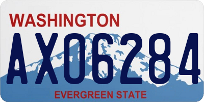 WA license plate AXO6284