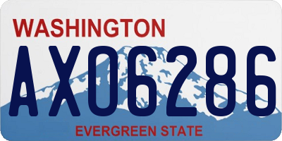 WA license plate AXO6286