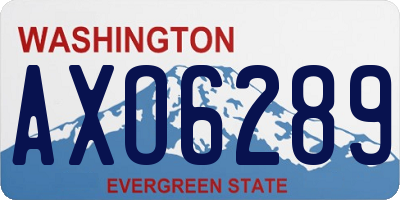 WA license plate AXO6289