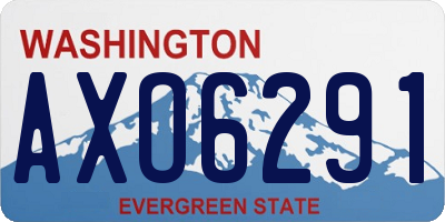 WA license plate AXO6291