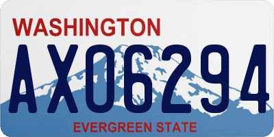 WA license plate AXO6294