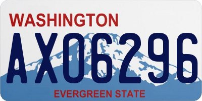 WA license plate AXO6296