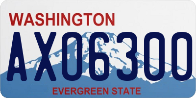 WA license plate AXO6300