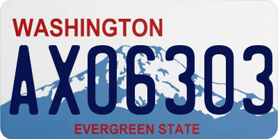 WA license plate AXO6303