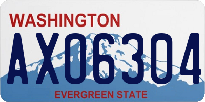 WA license plate AXO6304