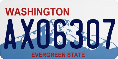 WA license plate AXO6307