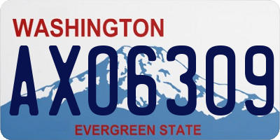 WA license plate AXO6309