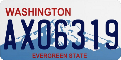 WA license plate AXO6319