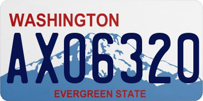 WA license plate AXO6320