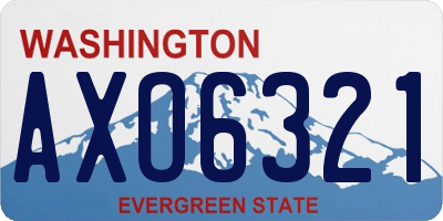 WA license plate AXO6321