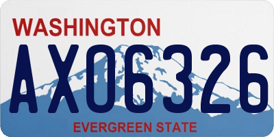 WA license plate AXO6326