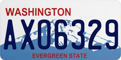 WA license plate AXO6329