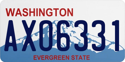 WA license plate AXO6331