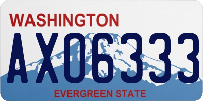 WA license plate AXO6333