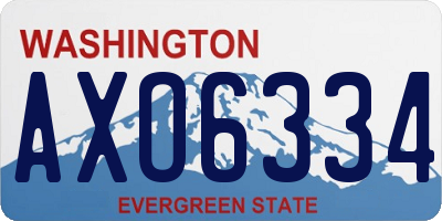 WA license plate AXO6334